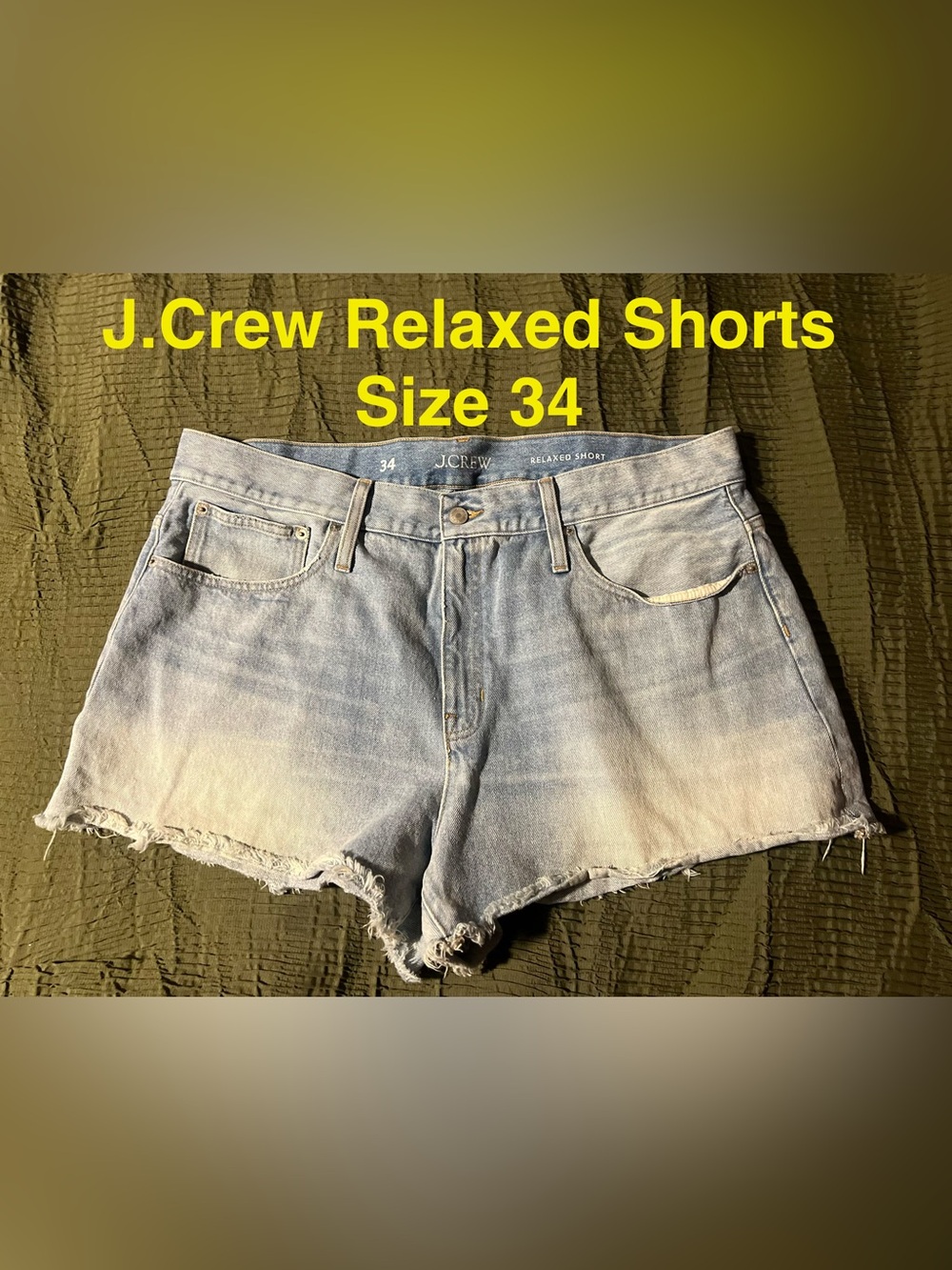 J.Crew Relaxed Denim Short Jean Shorts Blue Waist 34